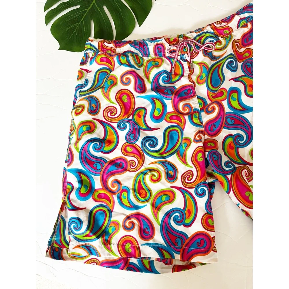 Peter Millar bright colored swim trunks